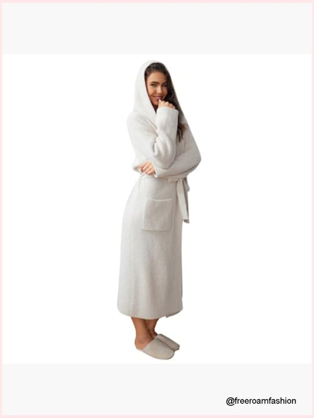 Ultra Soft Plush Robe with Pockets, Calf-Length, Fluffy Wrap Robe for Women - Picture 2 of 6